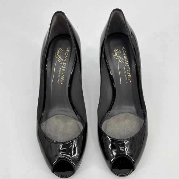 Donald J. Pliner Dark Brown Patent Leather Peep Toe Pumps Women’s 6 - Picture 12 of 12